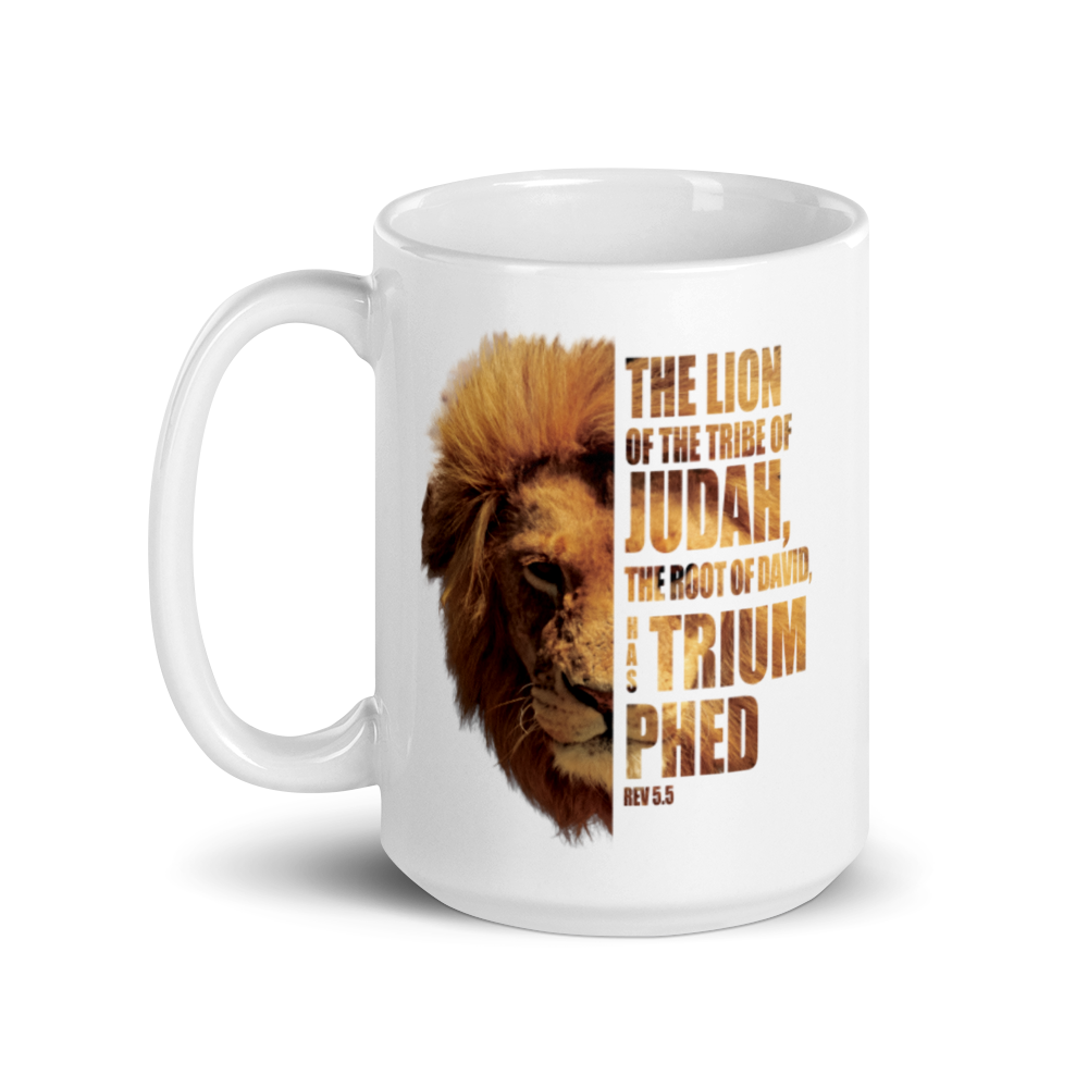 Lion of Judah - White glossy mug