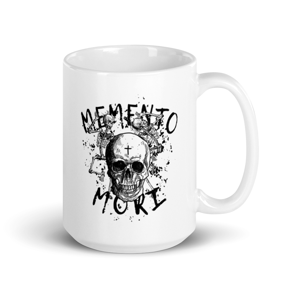 Memento Mori - White glossy mug